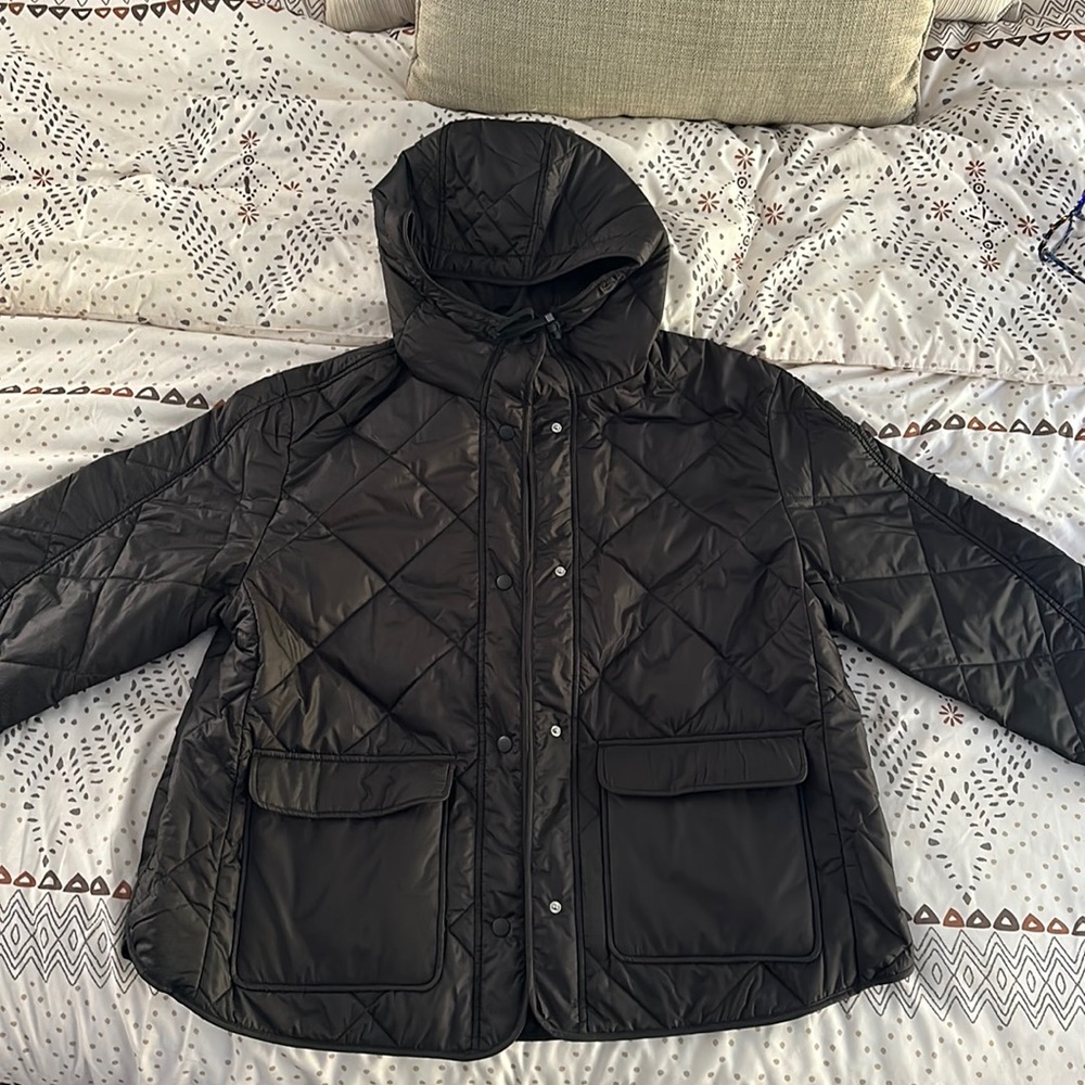 Black quilted jacket